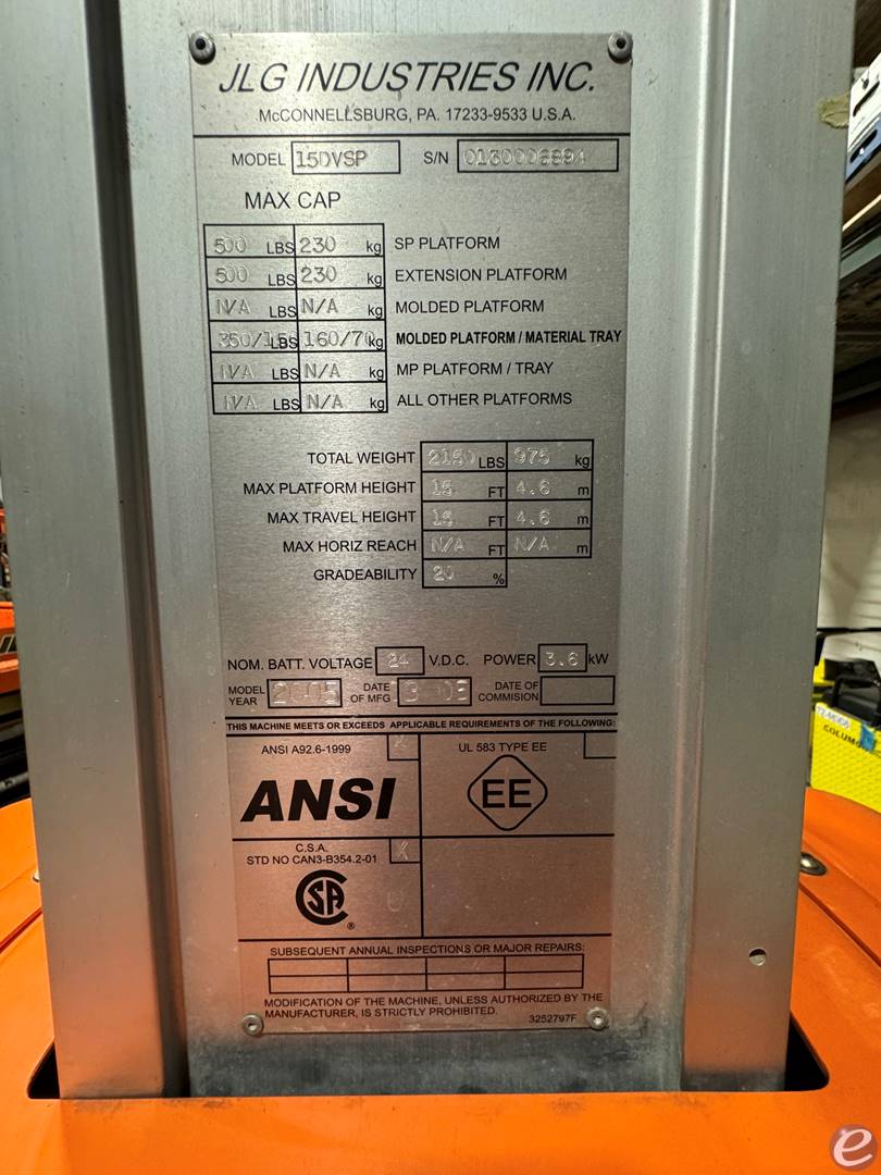 1999 JLG 15DVSP