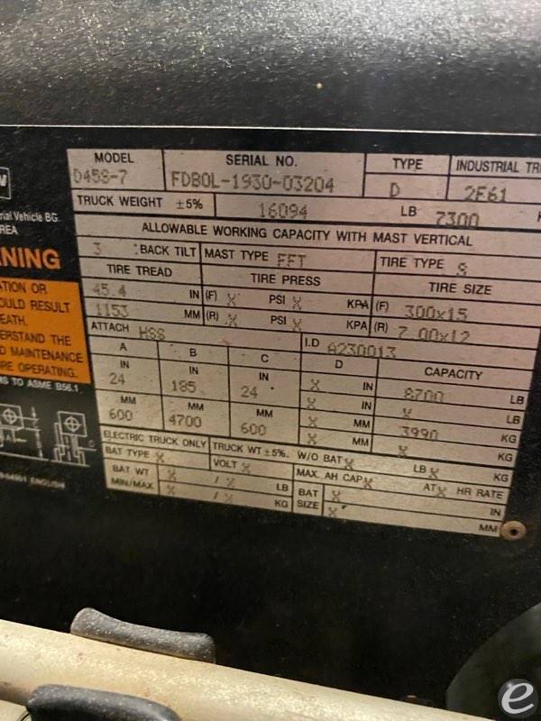 2017 Doosan D45S-7