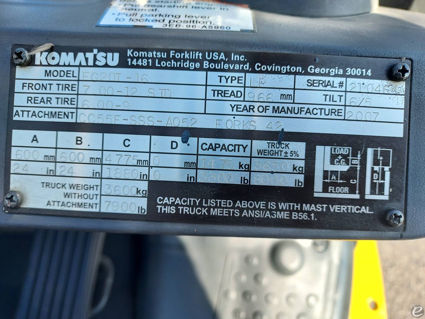 2006 Komatsu FG20T-16