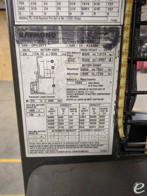 2015 Raymond 540-OPC30TT