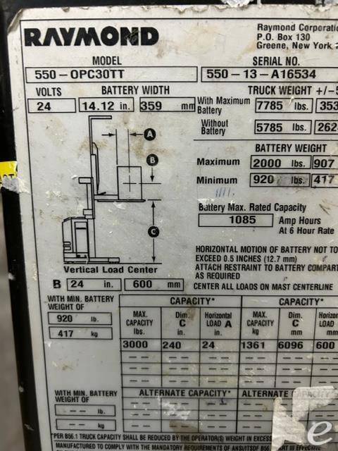 2013 Raymond 550OPC30TT