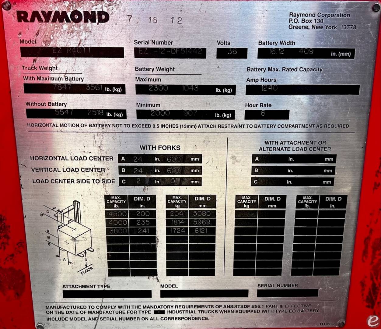 2012 Raymond EZ R40TT