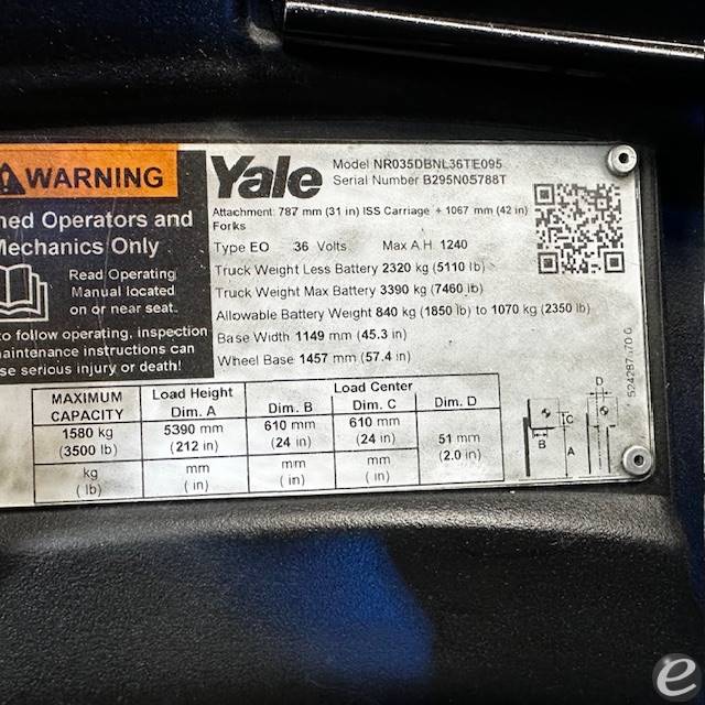 2019 Yale NR035DB