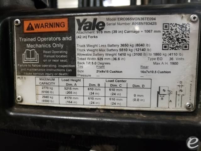 2018 Yale ERC065VGN36TE094