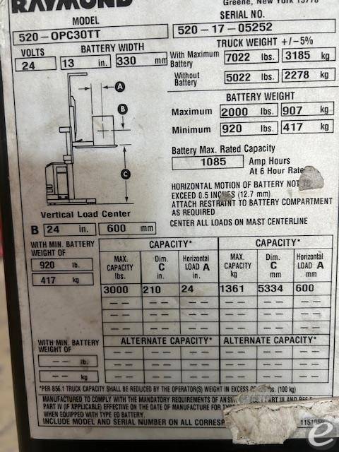 2017 Raymond 520OPC30TT