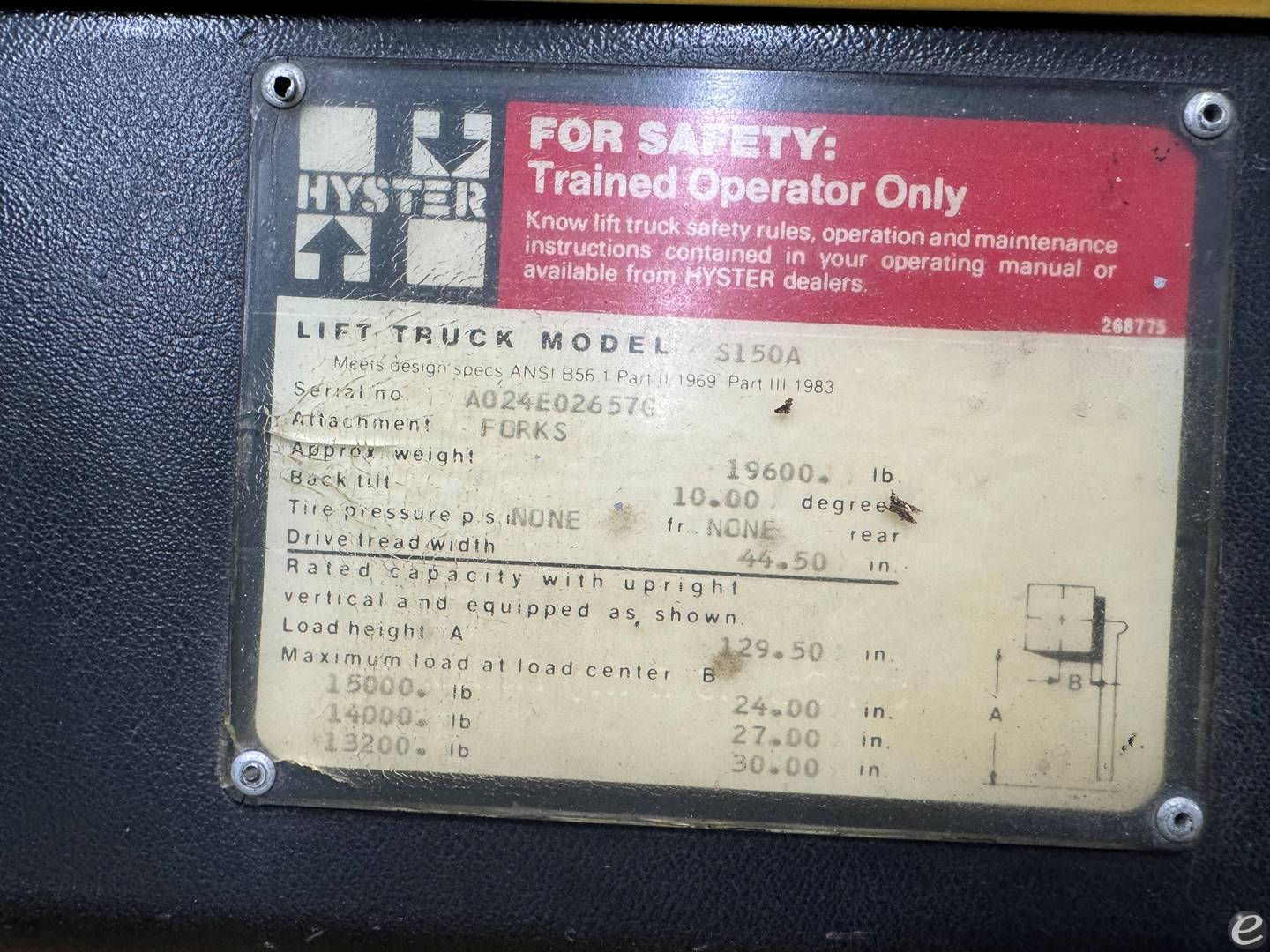 1986 Hyster S150A