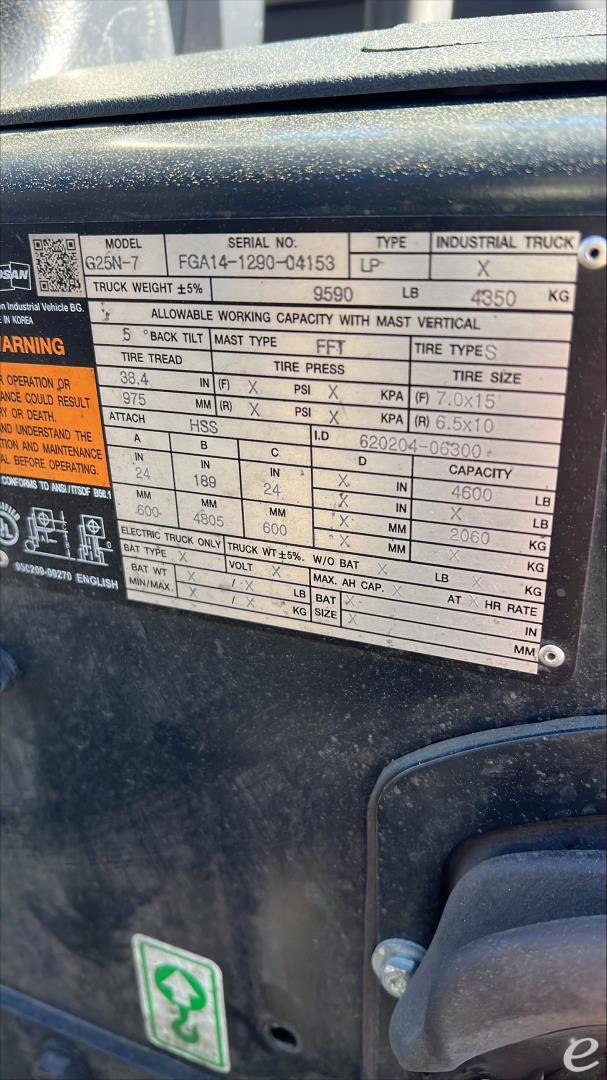 2020 Doosan G25N-7