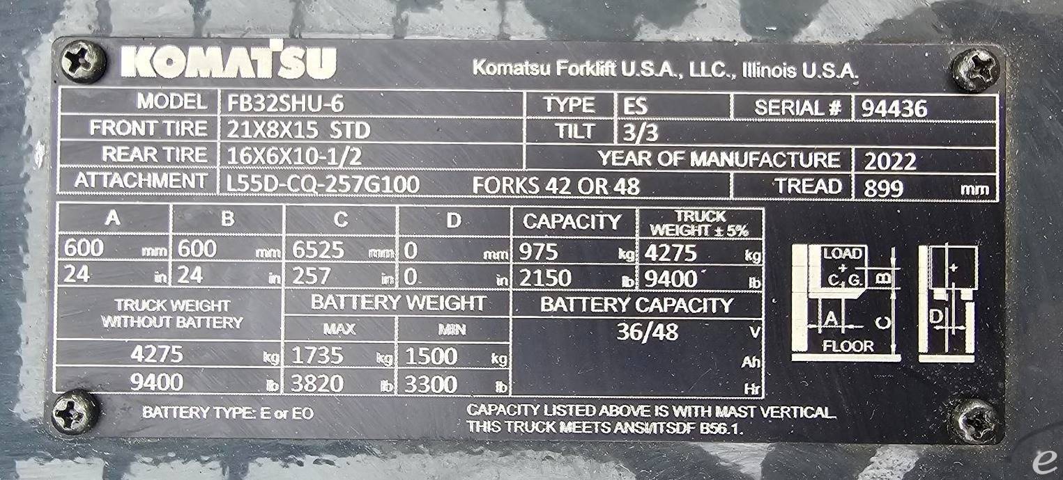 2022 Komatsu FB32SHU6