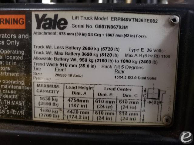 2014 Yale ERP040VTN36TE082