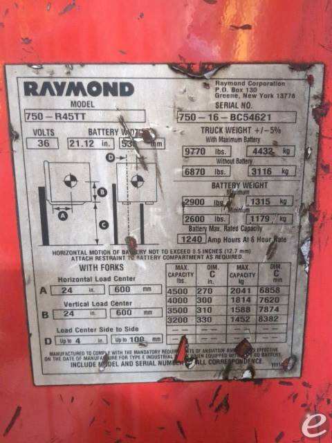 2016 Raymond 750-R45TT