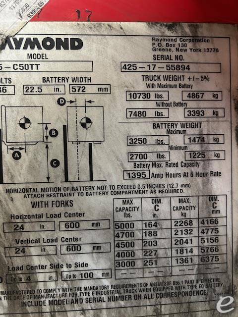 2017 Raymond 425C50TT