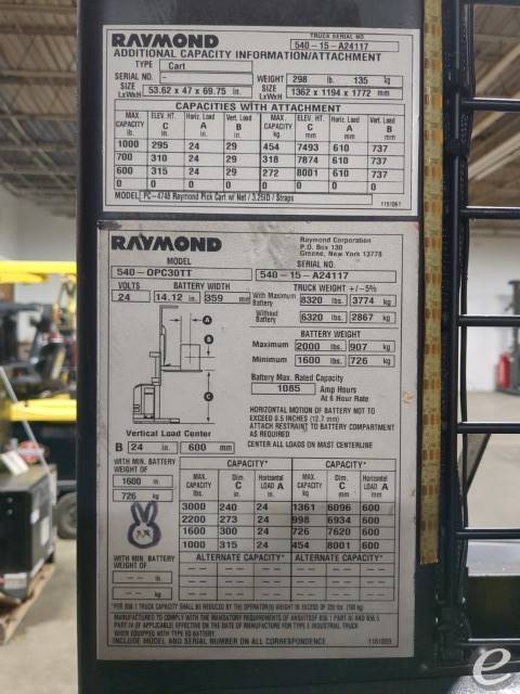 2015 Raymond 540-OPC30TT