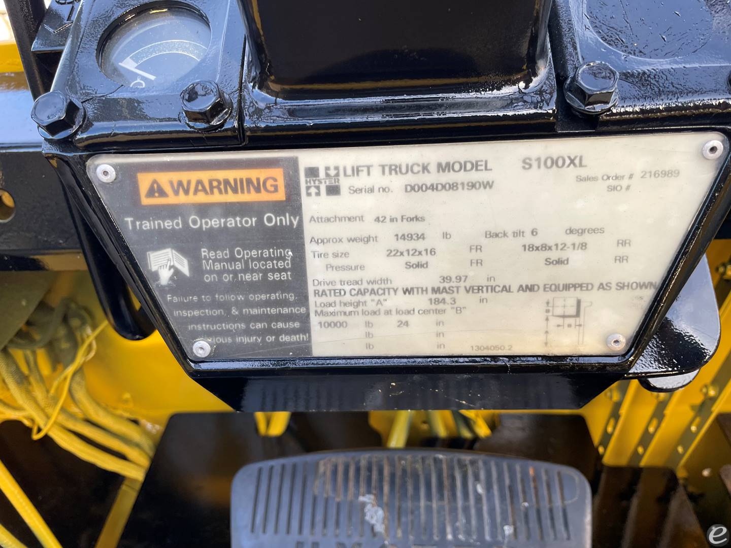 2001 Hyster S100xl