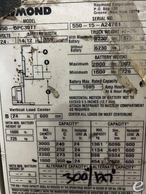 2015 Raymond 550OPC30TT
