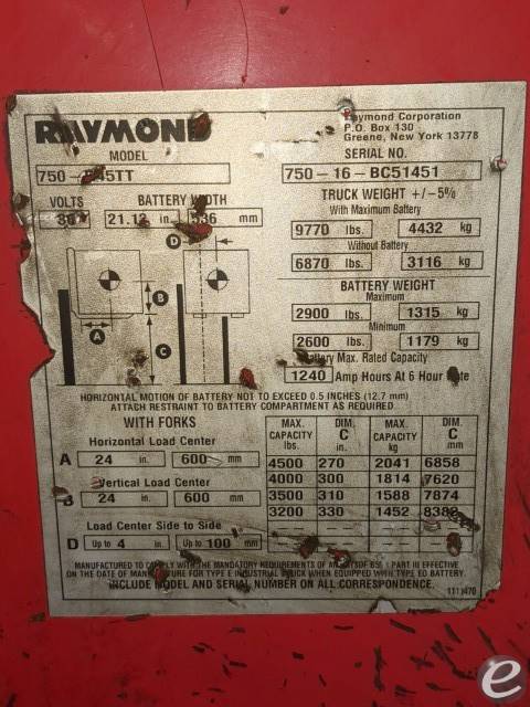 2016 Raymond 750-R45TT