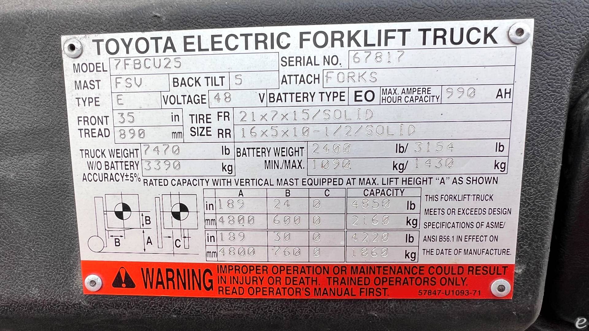 2006 Toyota 7FBCU25