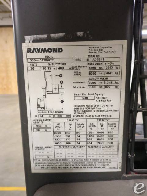 2019 Raymond 560-OPC30TT