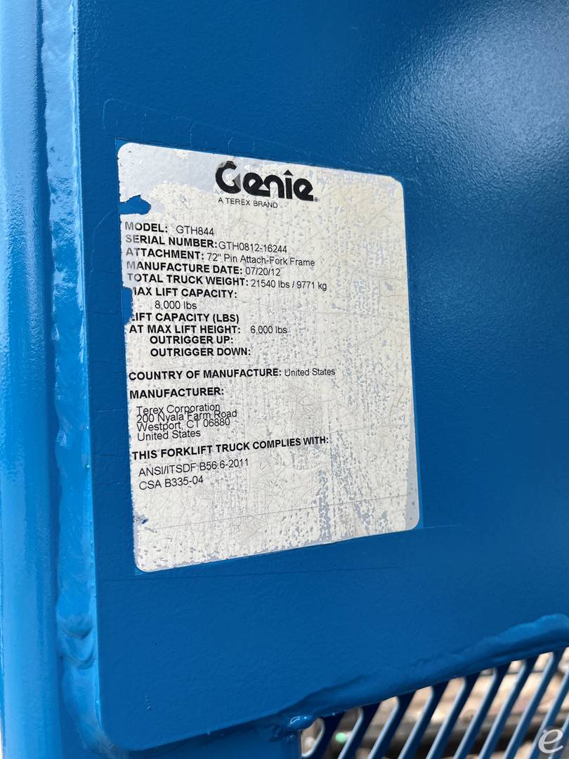 2012 Genie GTH844