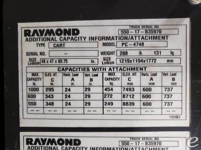 2017 Raymond 550-OPC30TT