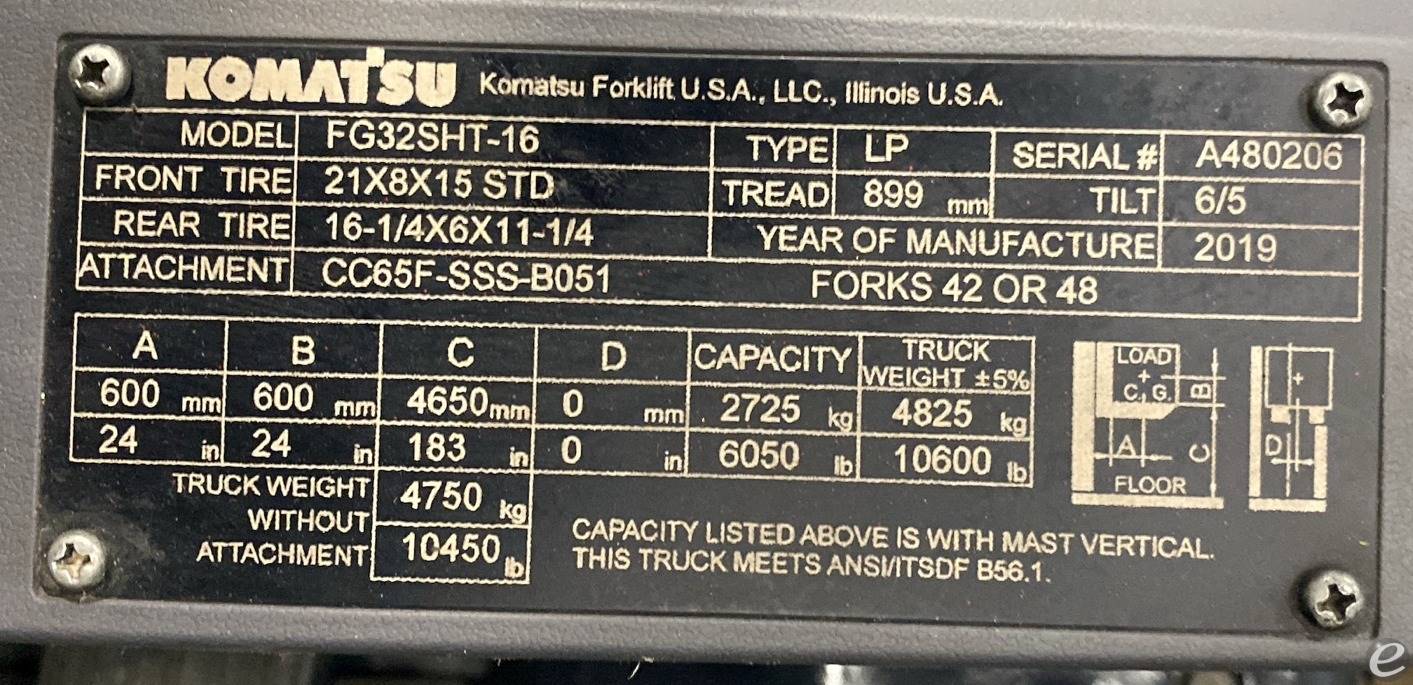 2019 Komatsu FG32HT-16