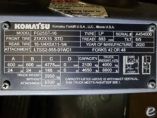 2020 Komatsu FG25ST-16