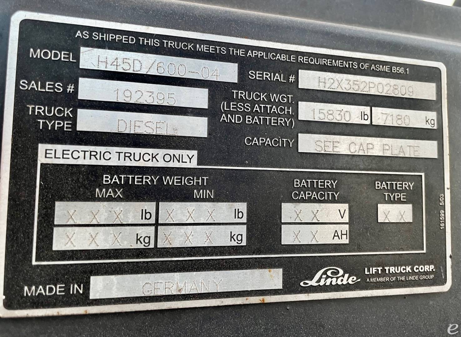 2003 Linde H45D