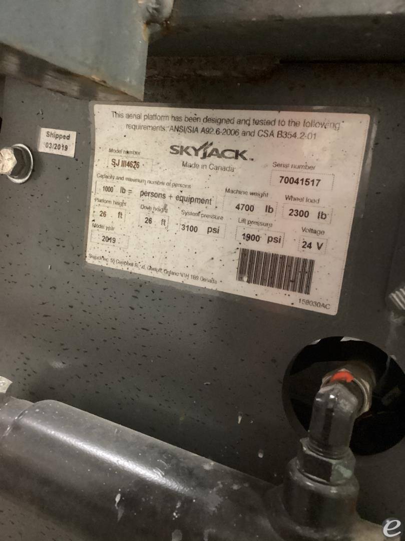 2019 Skyjack 4626