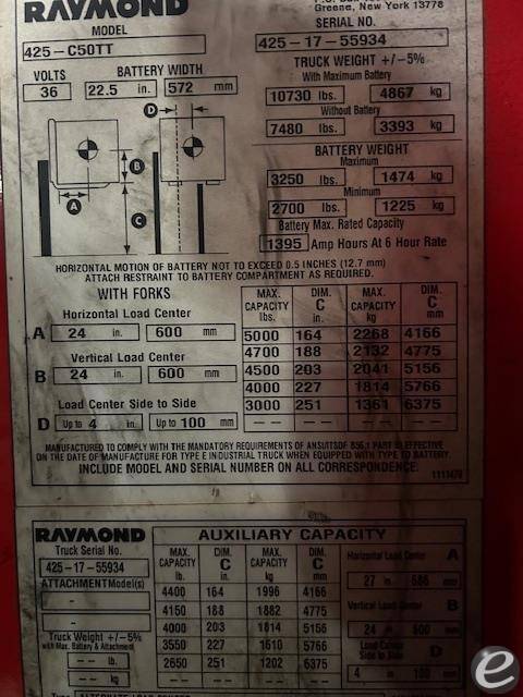 2017 Raymond 425C50TT