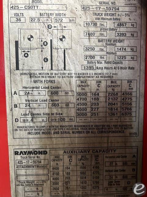 2017 Raymond 425C50TT
