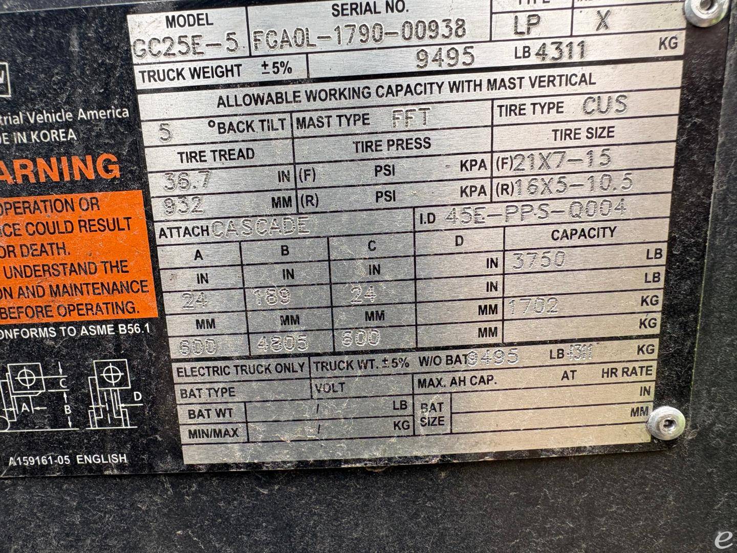 2003 Doosan GC25E-3LP