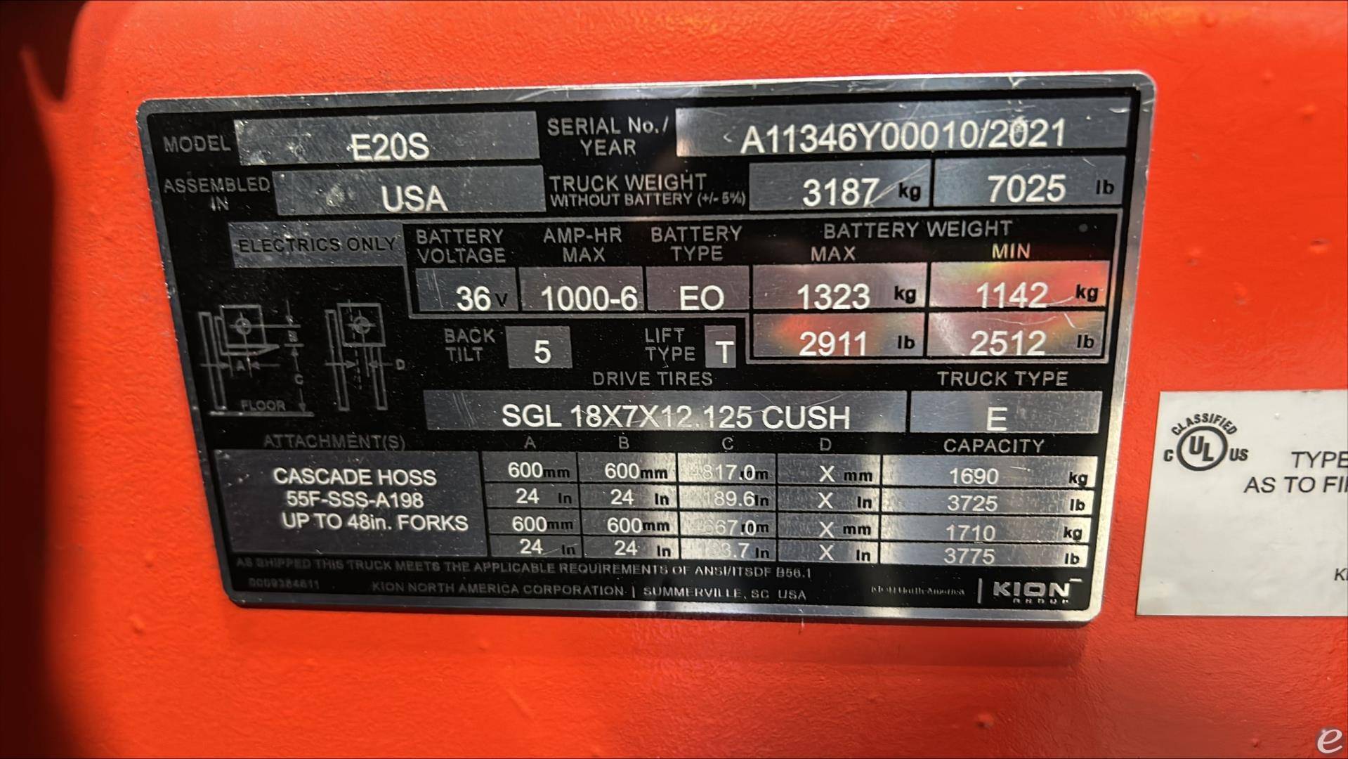 2021 Linde E20S