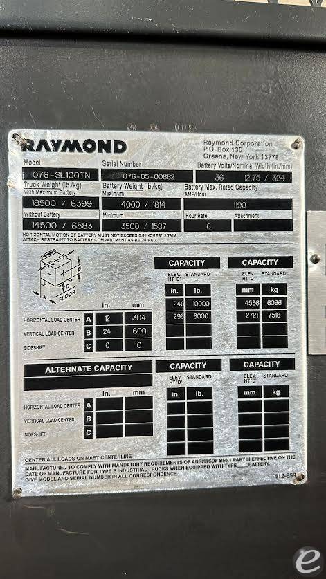 2005 Raymond 76-SL100TN