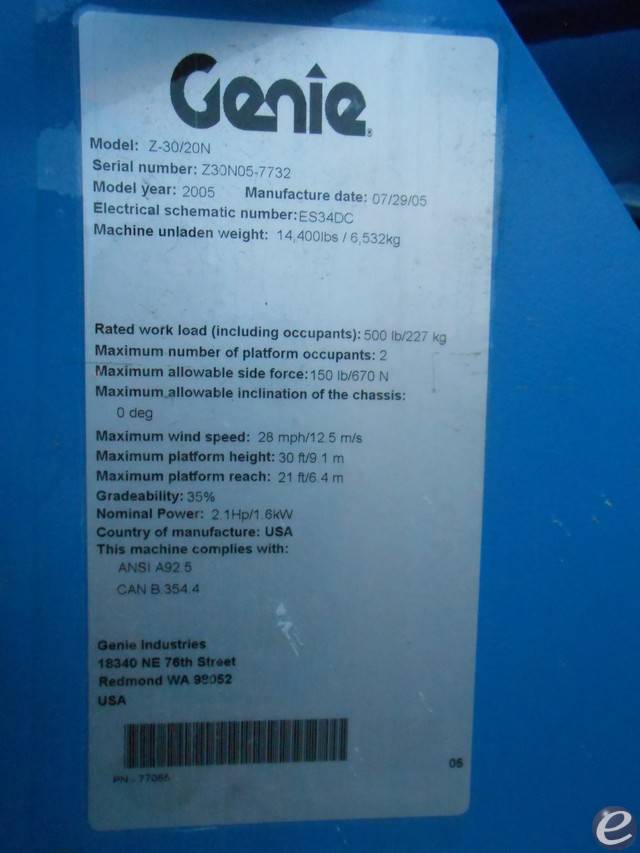 2005 Genie Z30/20N